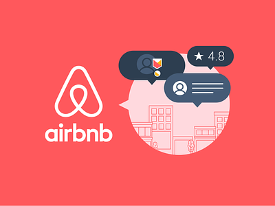 Airbnb Ratings Blog Image airbnb badge bubble coral digital illustration ratings reviews
