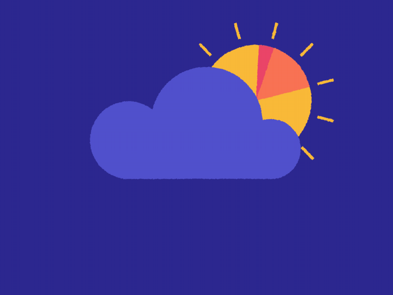 Forecasting - Animated Webinar Tile after effects business forecast cloud data looping animation looping gif motion design numbers pi chart sun thunder weather