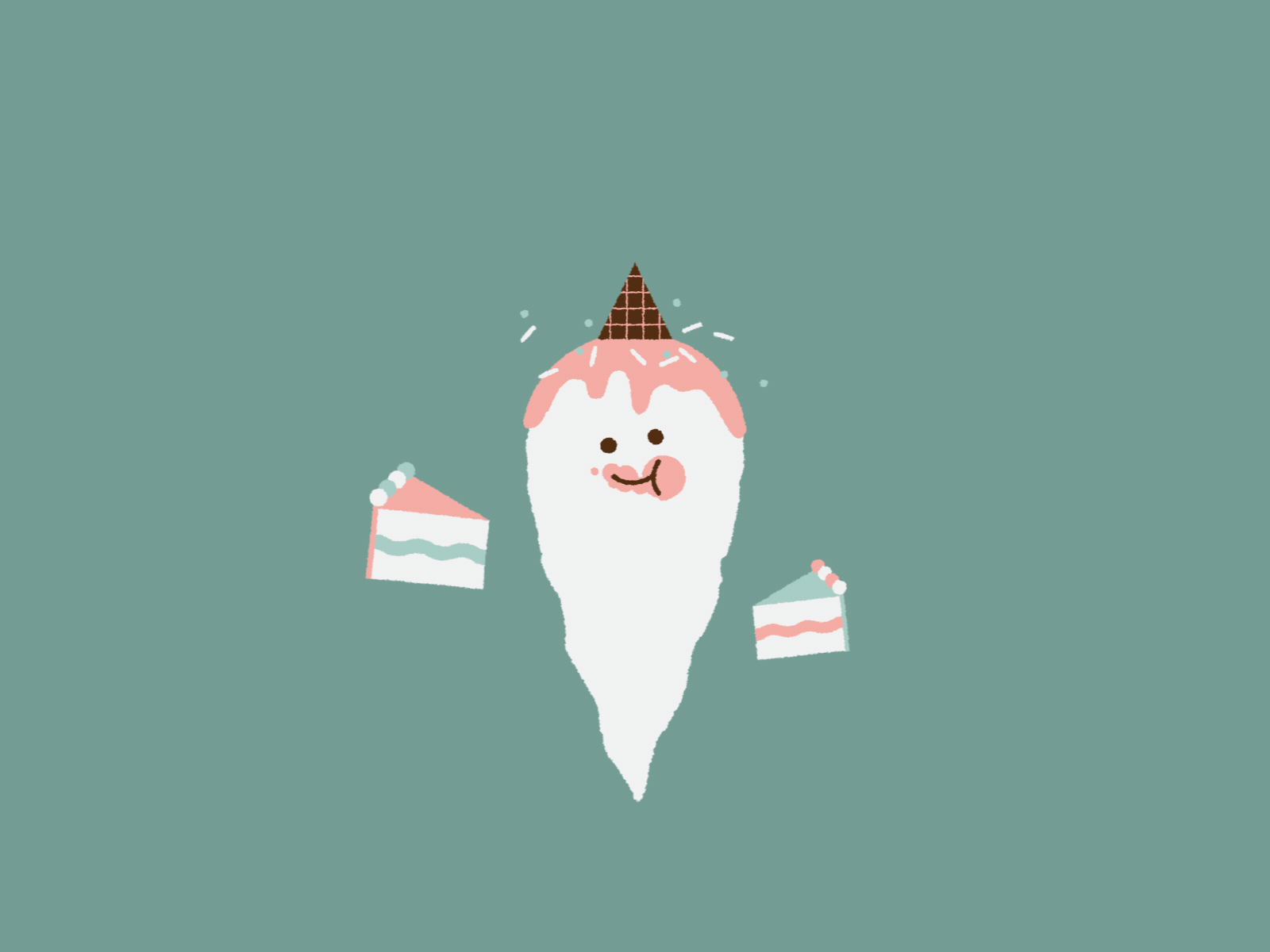 PARTY GHOSTS - animated gifs after effects character animation cute gif looping animation looping gif motion graphics party party hats spooky
