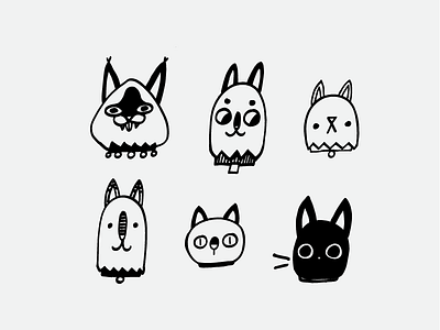 Cat Parade cats cute faces funny goofy illustration whiskers