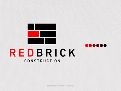 Logo #4: RedBrick Construction black logo black red logo brand brand identity branding clean logo construction construction company construction company logo geometry logo logo design professional logo red black logo red logo square logo