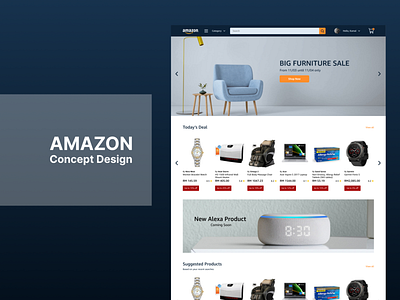 Amazon Clean Concept amazon clean ecommerce ecommerce website design minimal redesign web redesign website