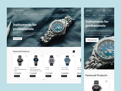Watches e-commerce store art design ecommerce graphic design images landing page mobile responsive ui ux watch website
