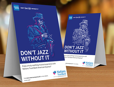 Don't Jazz Without It. amex branding countertop design flyer graphic design illustration printing typography vector