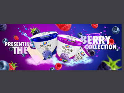 New Berry Collection! branding design facebook cover graphic design ice cream illustration photo manipulation photoshop typography vector