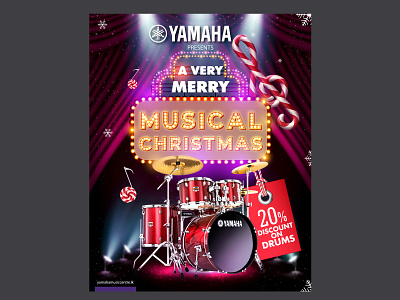 A Very Merry Musical Christmas branding christmas design graphic design illustration music vector yamaha