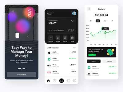 Mobile Banking App 2022 app design bank digital finance fintech minimal mobile mobile banking money personal banking product design ui ux uxdesign wallet