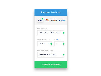 Payment Methods Mobile UI/UX