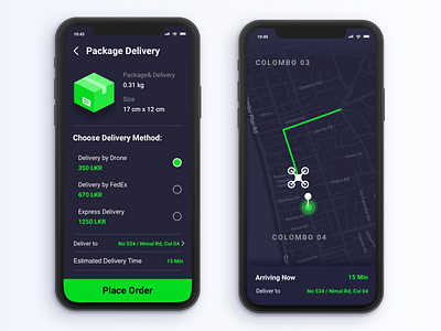 Drone Delivery App 2019 animation design drone drone delivery gif minimal ui ux