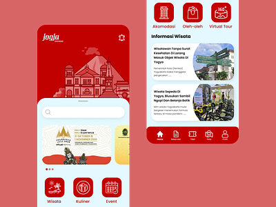 Yogyakarta - Tourism App app app concept app design apple application branding colors corona design illustration indonesia pesona indonesia tour tourism travel ui uiux ux wisata yogyakarta