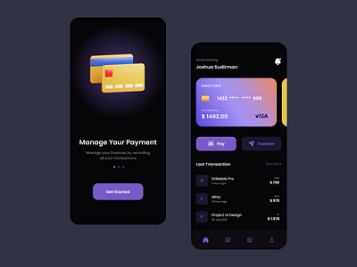 Payment App Darkmode by Irfan Kurniawan on Dribbble