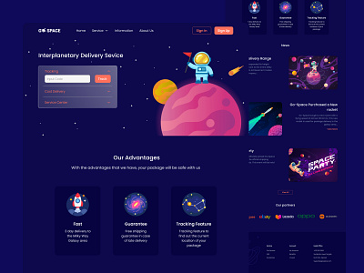 Interplanetary Delivery Service app app concept app design application astronaut delivery concept delivery web rocket space ui uiux ux web concept web design website
