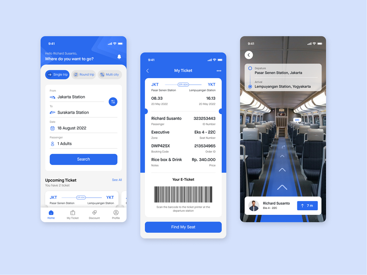 Booking train tickets 🚉 by Irfan Kurniawan for Agensip UI UX Agency on ...