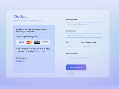 Modern Credit Card Checkout uiux design -Daily ui #002