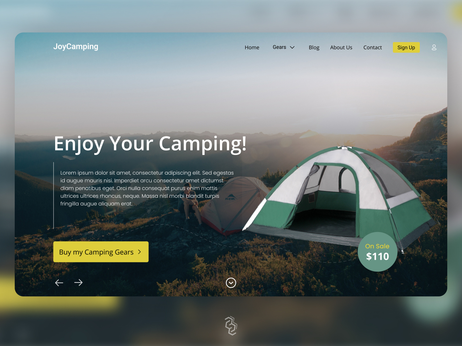 Landing Page UIUX Design for Camping Gear Selling Daily UI 003 by