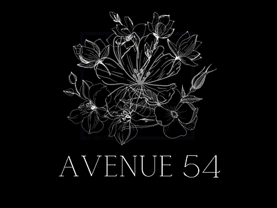 Avenue 54 -Second Logo apparel boutique gift shop boutique logo branding classic classy femanine floral gift shop illustration logo shopping vector