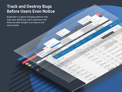 bugfender dashboad web design