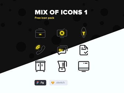 Free Icon Pack 1 dark figma free glow icons line neon pack paper sketch
