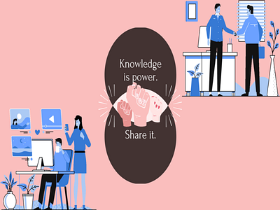 knowledge is power. share it. branding design icon illustration logo typography