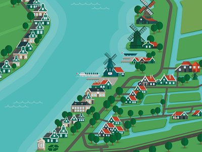 Zaanse schans map holland map plattegrond windmills