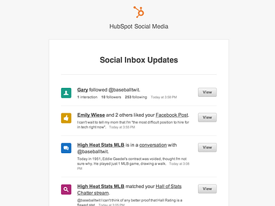 Social Inbox Email html email hubspot social inbox