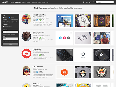 Infinite Designers with Infinite Work designers dribbble search shots