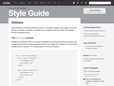 Guiding the Styles dribbble gray guts pattern library style guide