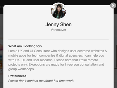 Checking your Preferences dribbble for hire hiring