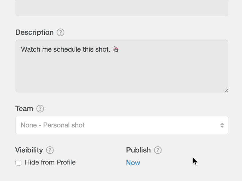 Schedule For Later dribbble scheduling upload
