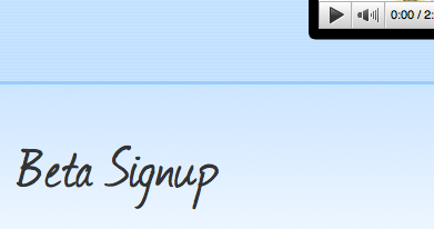 Beta signup @font face blue handwriting journal yesware