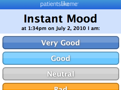 Mobile Mood blue iphone lucida grande patientslikeme