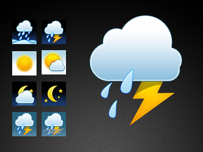 Weather Icon Feature clouds icons stormy weather