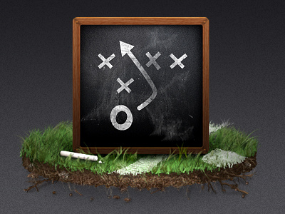 Gameplan (final this time) airtype design football game plan grass icon icons illustration web website wood