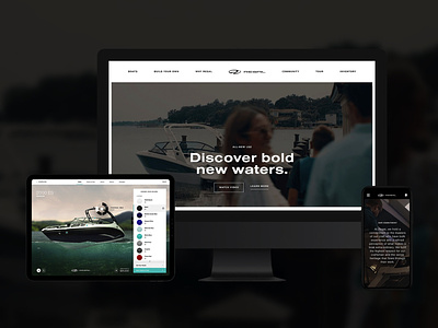 Discover Bold New Waters 3d boat boats design ecommerce interactive mobile online ui ux web webgl