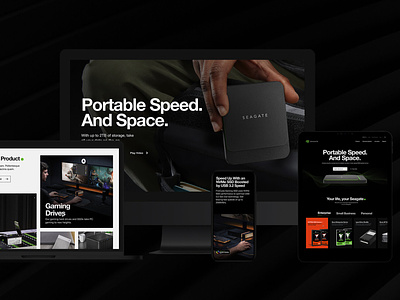 Power to the Player bold branding design hard drive interactive seagate simple technology ui ux web