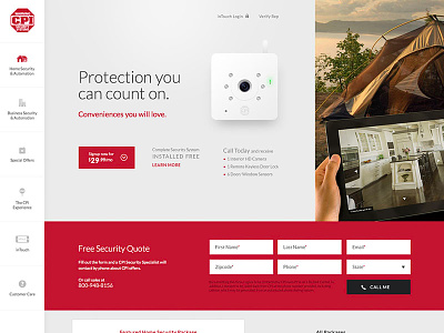 Protection you can count on clean home interactive modern parallax security site tech technology ui ux website