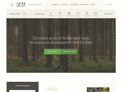 Land Sales Website clean filter interactive modern parallax property real estate search site ui ux website