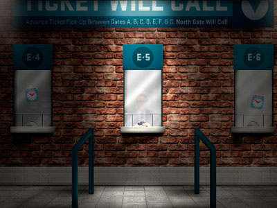 Will Call airtype brick building concrete glass highlight icon illustration michael scott microsite photoshop signage ticket booth turkey website will call