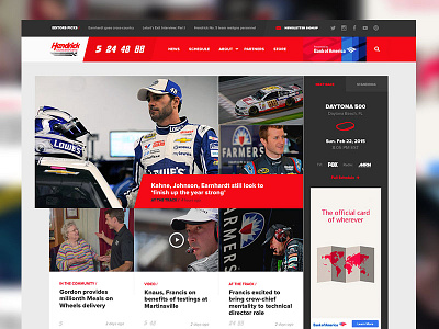 HendrickMotorsports.com design hendrick interactive motorsports nascar news ui ux web website