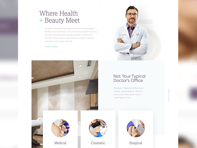 Health + Beauty clean clinical design health layout minimal mobile skincare ui ux web white