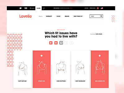 Lovelie branding clean design intimates layout minimal patterns ui ux web white womens