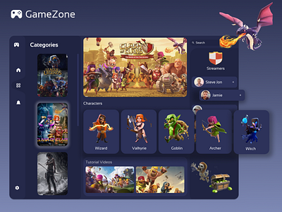 GameZone animation app art design logo ui ux web