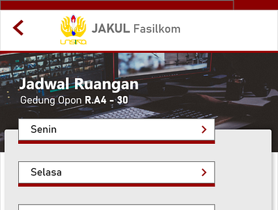 Menu Jadwal Ruangan SIJAKUL ui ui design uiux