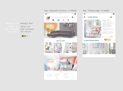 Furniture app prototype app design ux