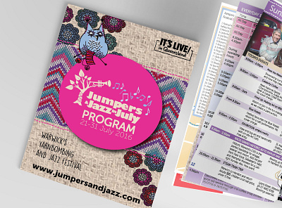 Jumpers & Jazz in July program booklet indesign print print design