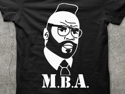 M.B.A. digital parody t shirt vector