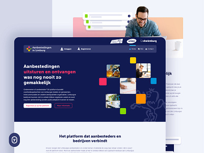 Aanbestedingen in Limburg | Landing page finance landingpage neutral platform platform design politics ui design uidesign ux design webdesign website work