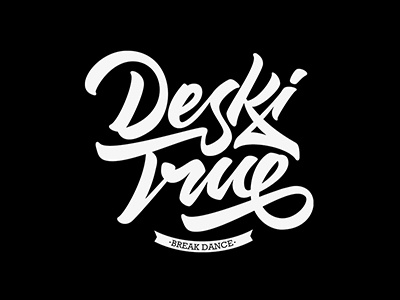 Logo: Deski True hand lettering logo print type