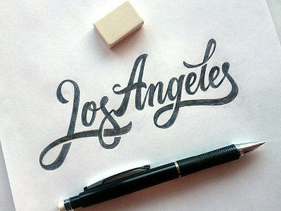 sketch, print - "Los Angeles". hand lettering logo print type