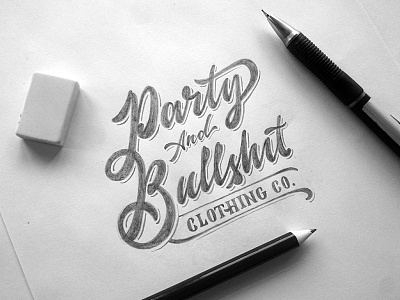 Party & Bullshit hand handlettering lettering logo type